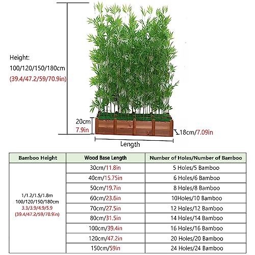 Silky Flower Store Artificial Bamboo Tree with Wood Base, Indoor Outdoor Faux Bamboo Decor, Feng Shui Landscaping Plant, 1.8m High 1 1 Product: Greenery Plant Artificial Plant Faux Bamboo Plant, Artificial Bamboo Tree with Wood Base, Indoor Space Partition Screen Outdoor Landscaping Fence, Feng Shui Decor(1.8m High,100cm/39.4in - 16 Banboo)