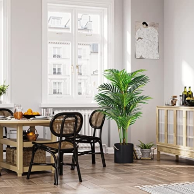 Product: VIAGDO Artificial Areca Palm Tree 4ft Tall Fake Palm Tree Decor with 12 Trunks Faux Tropical Palm Silk Plant Potted Dypsis Lutescens Plants for Modern Home Office Floor Corner Decor Indoor, 2 Pack