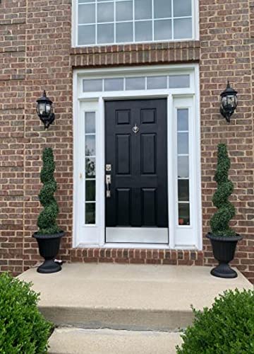 Product: 4'Artificial Topiary Spiral Boxwood Trees (Set of 2) by Northwood Calliger|Highly Realistic Potted Decorative Buxus Shrubs|Fake Plastic Plants for Home / Garden|Indoor & Outdoor Use|UV Protected