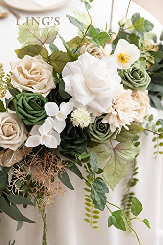 Product: Ling's Moment 9FT Flower Garland for Backdrop Decoration - Wedding Arch Flowers, Eucalyptus & Rose, Artificial Floral Garland for Mantle - Sweetheart Table Decor for Ceremony, Christmas, Emerald Tawny