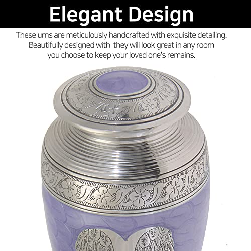 Silky Flower Store Cremation Urn for Human Ashes, Handcrafted Decorative Angel Wing Purple Urn, Memorial Ashes Container, 20.5cm 2 2 Product: LETUSTO Cremation Urn for Human Ashes for Adults, Funeral Burial Handcrafted Decorative Urns with Velvet Bag for Easy Preservation and Portability (Angel Wing-Purple)