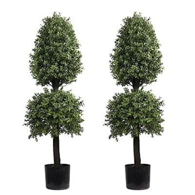Product: 4ft Boxwood Ball Shape Artificial Topiary Tree Porch Decor, Outdoor Plants 2Pack