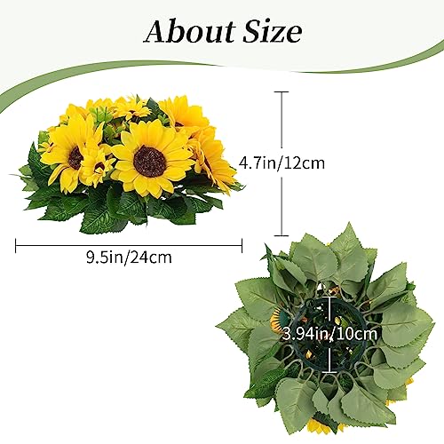 Product: BLOSMON Sunflowers Artificial Flowers Centerpieces - 6 Pcs Fake Yellow Sunflower Flowers Ball Center Piece Decoration for Wedding Table Silk Kissing Floral Arrangements for Home Party Event DIY Decor