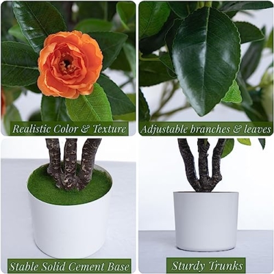Product: ECOFOREST Artificial Camellia Tree 35in Faux Floral Plant with Red Flowers and Green Leaves - No Maintenance Indoor Outdoor Office Home Porch Decor Housewarming Gift(1 Pack - RED)