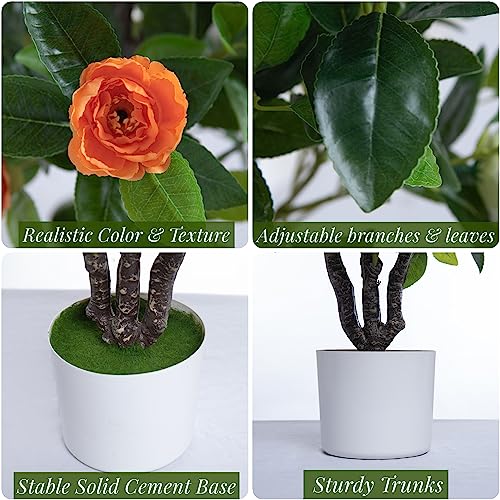Product: ECOFOREST Artificial Camellia Tree 35in Faux Floral Plant with Red Flowers and Green Leaves - No Maintenance Indoor Outdoor Office Home Porch Decor Housewarming Gift(1 Pack - RED)