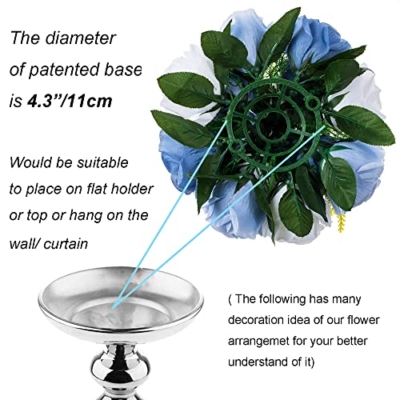 Silky Flower Store Dusty Blue Artificial Flower Ball Centerpieces, BLOSMON Silk Rose Wedding Decor, 6 Pcs, 9.5in x 4.7in 11 11 Product: BLOSMON Flower Ball Centerpieces for Table 6 Pcs Fake Rose Centerpiece Flowers Dusty Blue Artificial Silk Floral Arrangement Center Piece Kissing Bouquet for Wedding Party Home Decor