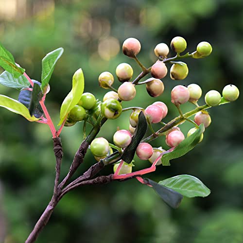 Silky Flower Store Artificial Holly Berries Christmas Wreath Decorations, Pink and White Berry Stems, 10 Stems, 25cm 1 1 Product: FiveSeasonStuff Real Touch Artificial Holly Berries Flower Arrangements, Christmas Wreath Decorations 10 Stems (Pink and White)