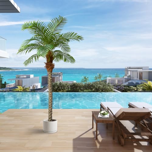 Product: AnTing Artificial Palm Tree 7.5ft Tall Trees Plants 15 Leaves 90in Outdoor Palm Trees for Outside Patio Trees for Decor (Set of 2)