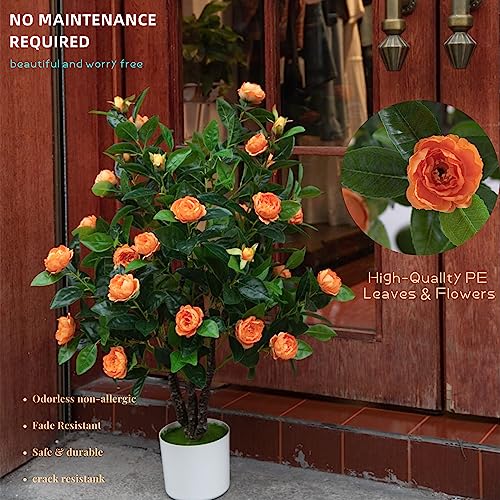 Product: ECOFOREST Artificial Camellia Tree 35in Faux Floral Plant with Red Flowers and Green Leaves - No Maintenance Indoor Outdoor Office Home Porch Decor Housewarming Gift(1 Pack - RED)