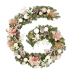 Product: WBHome Pre-lit 9 Feet/108 Inch Christmas Garland, Rose Gold Lighted Garland with 50 LED Lights for Indoor Outdoor Xmas Decor Holiday Decorations, Battery Operated (Batteries NOT Included)