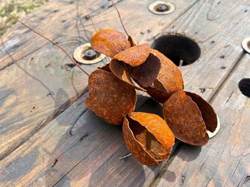 Product: Rusted Iris 3-Piece Set: Handcrafted Industrial Artificial Flowers for Outdoor Decoration - Unique Weathered Finish