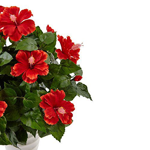 Product: Nearly Natural Hibiscus Artificial Flowering Plant in Swirl Planter