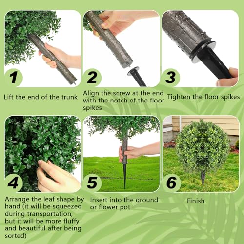 Silky Flower Store Artificial Boxwood Topiary Ball, UV Resistant Faux Greenery, 2 Pack, 26 Inches 2 2 Product: Canlierr 2 Pcs Artificial Boxwood Topiary Ball Bush 26" Tree UV Resistant with Spike Easy to Push in The Ground Fake Boxwood Plants Faux Greenery Shrubs for Indoor Outdoor Home Garden (Light Green)