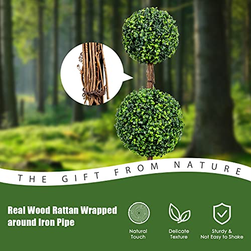 Silky Flower Store Artificial Boxwood Topiary Tree, Faux Greenery Ball Tree, PE Leaves, Cement Filled Pot, Indoor Outdoor Decor, 3 Ft 4 4 Product: Goplus 3 Ft Artificial Boxwood Topiary Tree, Fake Greenery Plants Ball Tree, Leaves & Cement-Filled Plastic Flower Pot Decorative Trees for Home Office Indoor Outdoor