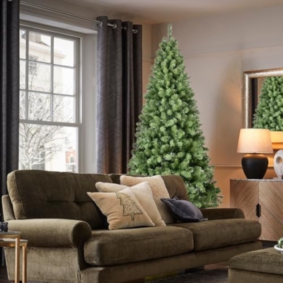 Silky Flower Store 8FT Prelit Christmas Tree, 500 Warm White Lights, 1460 Branch Tips, Hinged Memory Wire, Metal Base, 8FT 15 15 Product: 8FT Prelit Christmas Tree - Premium Artificial Xmas Tree with 500 Lights & 1460 Branch Tips for Holiday Home Decoration