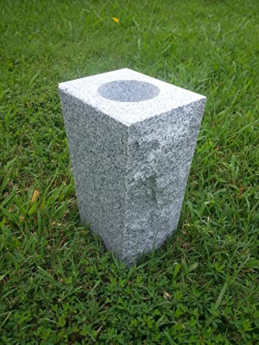 Product: Upstate Stone Works Granite Vase Tapered (5"x4"x9") Gray Cemetery Grave