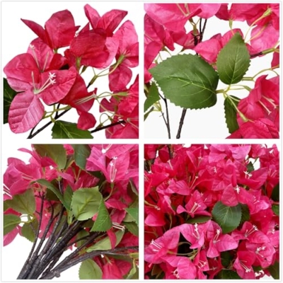 Silky Flower Store Artificial Bougainvillea Flower Stems, Silk Long Branches Fuchsia, Pack of 16, 31in 12 12 Product: haplous Pack of 16 - Artificial Bougainvillea Flower Stems Silk Bougainvillea Long Branches Full Blossoms for Home Wedding Table Centerpiece Shower Event Backdrop Indoor Outdoor Decorations (Fuchsia)