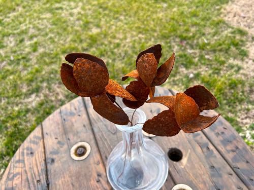 Product: Rusted Iris 3-Piece Set: Handcrafted Industrial Artificial Flowers for Outdoor Decoration - Unique Weathered Finish