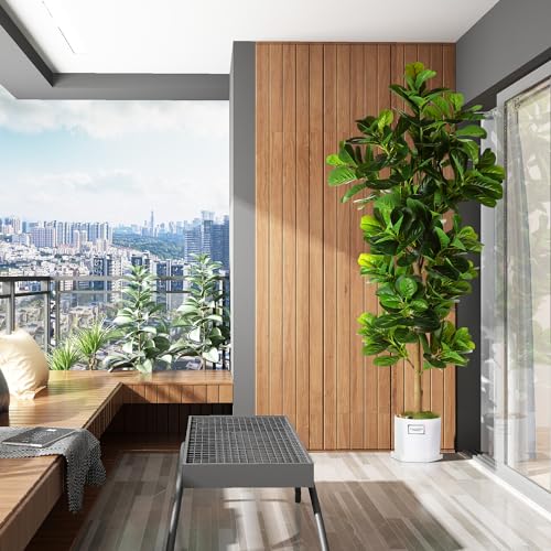 Silky Flower Store Artificial Fiddle Leaf Fig Tree, Ficus Lyrata Faux Plant, 7.3ft 6 6 Product: OXLLXO 7.3ft Artificial Fiddle Leaf Fig Tree (87in) with Plastic Nursery Pot Faux Tree, Ficus Lyrata Fake Plant for Office House Farmhouse Living Room Home Decor (Indoor/Outdoor)