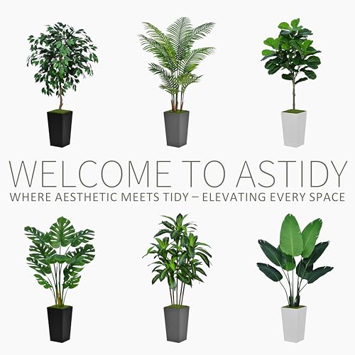 Silky Flower Store Artificial Palm Tree with White Tall Planter, Faux Areca Floor Plant, 5FT 3 3 Product: ASTIDY Artificial Palm Tree 5FT - Fake Tree with White Tall Planter - Faux Tropical Areca Floor Plant in Pot - Artificial Silk Plant for Home Office Living Room Decor Indoor