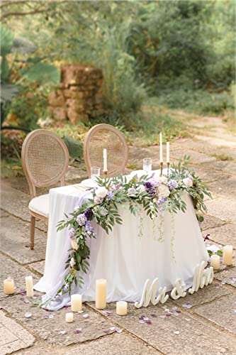 Silky Flower Store 9FT Faux Eucalyptus Willow Garland, Lilac Gold Wedding Arch Mantel Sweetheart Table Decor, 9FT 6 6 Product: Ling's Moment 9FT Flower Garland for Backdrop Decorations - Wedding Arch Flowers, Eucalyptus & Rose, Artificial Floral Garland for Mantel - Sweetheart Table Decor for Ceremony Reception, Lilac & Gold