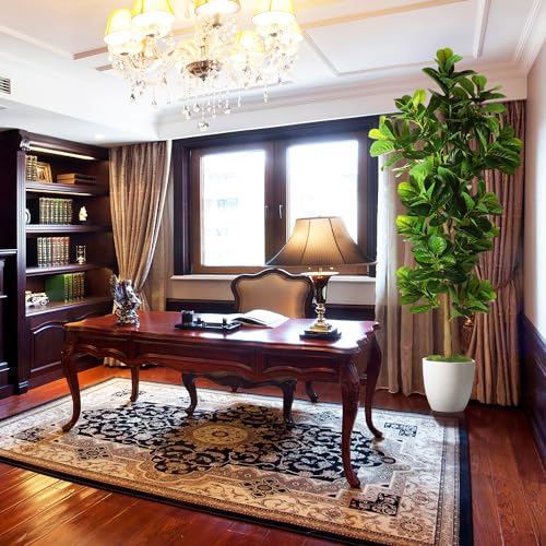 Silky Flower Store Artificial Fiddle Leaf Fig Tree, Ficus Lyrata Faux Plant, 7.3ft 4 4 Product: OXLLXO 7.3ft Artificial Fiddle Leaf Fig Tree (87in) with Plastic Nursery Pot Faux Tree, Ficus Lyrata Fake Plant for Office House Farmhouse Living Room Home Decor (Indoor/Outdoor)