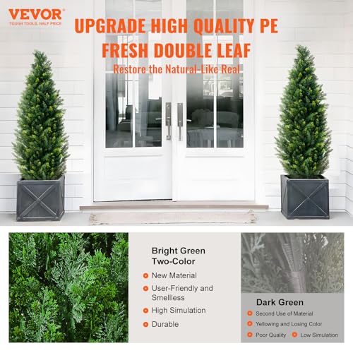 Silky Flower Store Artificial Cedar Topiary Tree, Faux Evergreen Plant, 48 inch Tall, 2 Pieces 1 1 Product: VEVOR Artificial Cedar Topiary Tree, 48 inch Tall (2 Pieces), with Extra Leaves & Pot Faux Evergreen Fake Pine Cypress Trees Plant, UV Rated Artificial Greenery Set for Home Decor Indoor/Outdoor