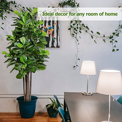 Product: Keeplush 6ft Artificial Fiddle Leaf Fig Tree with 168 Leaves 6 Tree Trunks, Large Faux Ficus Lyrata Tall Fake Tree Floor Plant in Pot for Indoor Home Living Room Office Outdoor Decor (Moss Included)