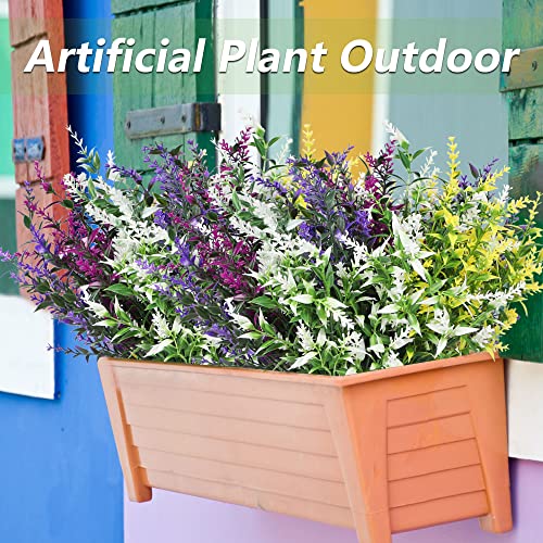 Silky Flower Store Artificial Lavender Flowers, UV Resistant Outdoor Faux Shrubs, 12 Bundles, Mixed Color, 35cm 5 5 Product: Homcomodar Artificial Lavender Flowers 12 Bundles UV Resistant Outdoor Flower Fake Plastic Outdoor Plants Bush Faux Shrubs Outdoor Garden Yard Hanging Decoration(Mixed Color)