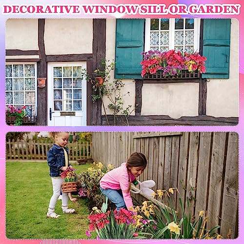 Product: Lyrow 100 Bundles Violet Artificial Flowers, UV Resistant Faux Flowers Outdoor, Faux Silk Flowers, Fake Violet Flowers Bulk for Front Porch Hanging Garden Courtyard Farmhouse Home(Colorful)