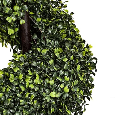 Product: 4'Artificial Topiary Spiral Boxwood Trees (Set of 2) by Northwood Calliger|Highly Realistic Potted Decorative Buxus Shrubs|Fake Plastic Plants for Home / Garden|Indoor & Outdoor Use|UV Protected