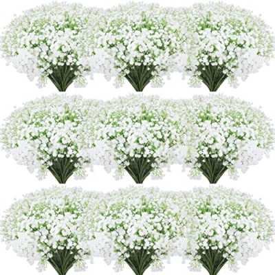 Product: Tigeen 80 Pcs Artificial Baby Breath Flowers 20.5 Inch Fake Gypsophila Bouquets White Faux Gypsophila Flowers DIY Floral Bouquets for Arrangement Wreath Wedding Party Decor