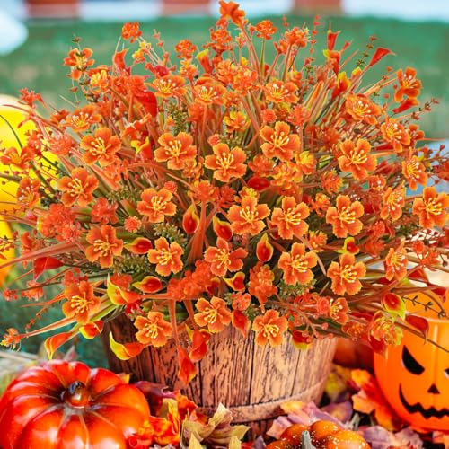 Silky Flower Store UV Resistant Faux Fall Flowers, Autumn Orange Daisy Eucalyptus Lavender Greenery, Outdoor Porch Patio Decor, 64 Pcs সেট 2 2 Product: Ruidazon 64 Pcs Outdoor Fall Flowers UV Resistant Faux Fall Plants with Fall Daisy Eucalyptus Lavender Artificial Autumn Flowers Greenery for Outside Home Porch Patio Thanksgiving Decoration