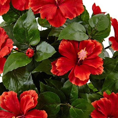 Product: Nearly Natural Hibiscus Artificial Flowering Plant in Swirl Planter