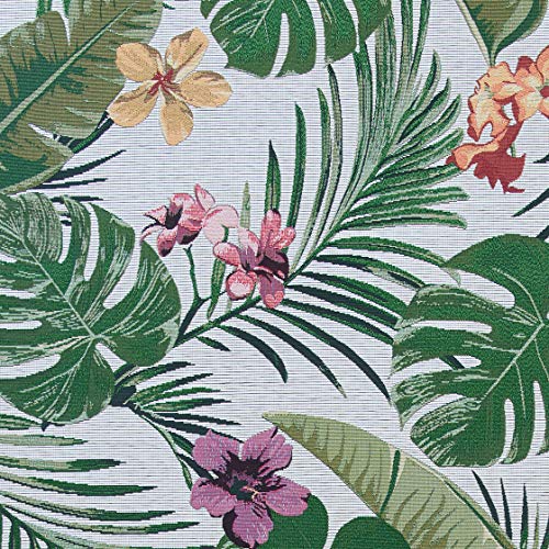 Product: Couristan Dolce Flowering Fern Ivory-Hunter Green Indoor/Outdoor Area Rug, 5'3" x 7'6"