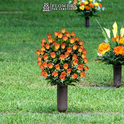 Silky Flower Store Artificial Cemetery Flowers, Sympathy Silks Gravesite Flowers, Sunrise Sweetheart Roses, UV Resistant, 20cm 3 3 Product: Sympathy Silks Artificial Cemetery Flowers - Gravesite Flowers - Sunrise Sweetheart Roses