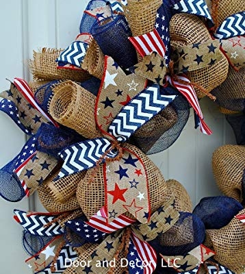 Silky Flower Store Patriotic Mesh Wreath, July 4th Memorial Day Father’s Day Labor Day Door Decor, Handmade USA, 24 Inch Diameter 11 11 Product: Patriotic Mesh Wreath for July 4th, Memorial Day, Father's Day, and Labor Day in 24 inch Diameter