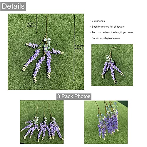 Silky Flower Store Artificial Wisteria Hanging Flowers, 6 Branches Faux Rattan Vine, Burgundy White Champagne Pink Purple, 3 Pack, 32.5cm 1 1 Product: SZSYLM Wisteria Hanging Flowers, 6 Branches Thick Artificial Fake Rattan Vines Garland, 3Pack Hanging Wedding Arch Flowers, Party Centerpiece or Home Decorations