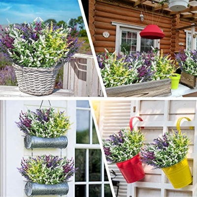 Silky Flower Store Artificial Lavender Flowers, UV Resistant Outdoor Faux Shrubs, 12 Bundles, Mixed Color, 35cm 20 20 Product: Homcomodar Artificial Lavender Flowers 12 Bundles UV Resistant Outdoor Flower Fake Plastic Outdoor Plants Bush Faux Shrubs Outdoor Garden Yard Hanging Decoration(Mixed Color)