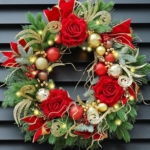 Product: Christmas Wreath for Front Door–24Inch Outdoor Christmas Door Wreath with Lights,Xmas Wreath Classic Pinecone,White Berries and Silver Ornaments Design, Christmas Outdoor Wreath Decor (Yellow)