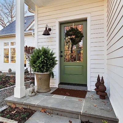 Product: AUMMOOH Boxwood Artificial Cedar Topiary Ball Trees – Decorative Fake Greenery in Planter Pots for Front Porch, Outdoor Walkway, Entryway Decorating, Set of 2