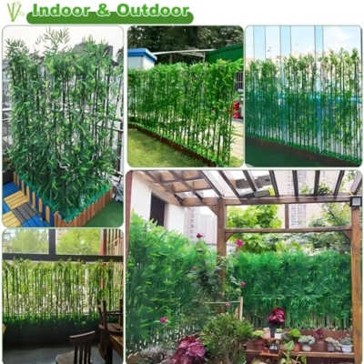 Product: HOUSESET 5ft/6ft/7ft Artificial Bamboo Tree - 10 Pack Faux Bamboo Plants with Silk Leaves for Indoor/Outdoor Garden Decor & Privacy