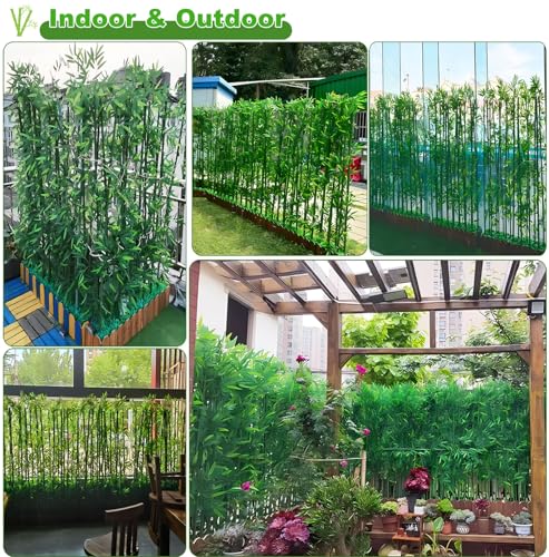 Product: HOUSESET 5ft/6ft/7ft Artificial Bamboo Tree - 10 Pack Faux Bamboo Plants with Silk Leaves for Indoor/Outdoor Garden Decor & Privacy