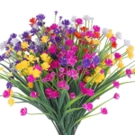 Product: 10 Bundles Artificial Outdoor Fake Flowers UV Resistant Shrubs Plants, Faux Plastic Greenery Gypsophila for Indoor Outdoor Hanging Plants Garden Porch Window Box Home Wedding Farmhouse Decor