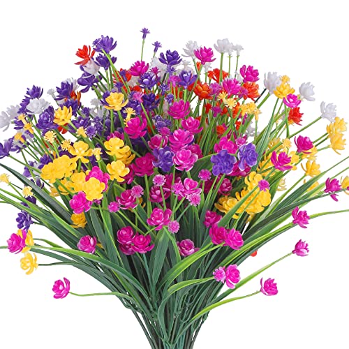 10 Bundles Artificial Outdoor Fake Flowers UV Resistant Shrubs Plants, Faux Plastic Greenery Gypsophila for Indoor Outdoor Hanging Plants Garden Porch Window Box Home Wedding Farmhouse Decor - Artificial Flower Arrangements Product: 10 Bundles Artificial Outdoor Fake Flowers UV Resistant Shrubs Plants, Faux Plastic Greenery Gypsophila for Indoor Outdoor Hanging Plants Garden Porch Window Box Home Wedding Farmhouse Decor