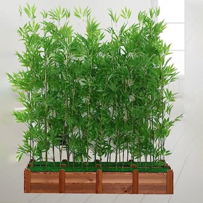 Product: Greenery Plant Artificial Plant Faux Bamboo Plant, Artificial Bamboo Tree with Wood Base, Indoor Space Partition Screen Outdoor Landscaping Fence, Feng Shui Decor(1.8m High,100cm/39.4in - 16 Banboo)