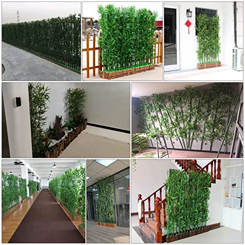 Product: Commercial Home Artificial Bamboo Tree 6.5 5.9 4.9 3.2 Feet High, Fake Plants with Wooden Flowerpot, Natural-Style Privacy Divider Room Partition for Cafe ( Color : 1m Tall , Size : 120x18x18.5cm-20 P