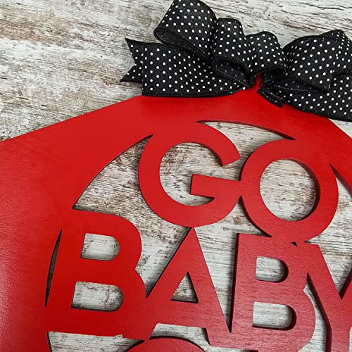 Silky Flower Store Derby Jockey Silk Horse Racing Door Decoration, Red Black White Bridal Shower Decor, Birch Wood Door Hanger 32.5cm 6 6 Product: Derby Jockey Silk - Go Baby Go Horse Racing Door Decoration - Red Black White - Bridal Shower Front Door Decorations