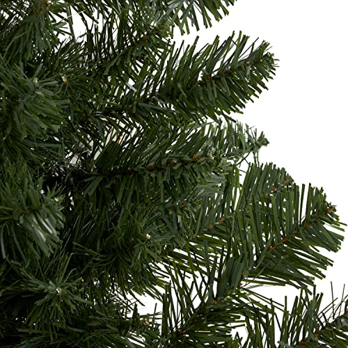 Product: Home Heritage Half Pine 7 Foot Pre-Lit Artificial Christmas Tree Holiday Decor with 150 Warm White LED Lights and Stand, Green