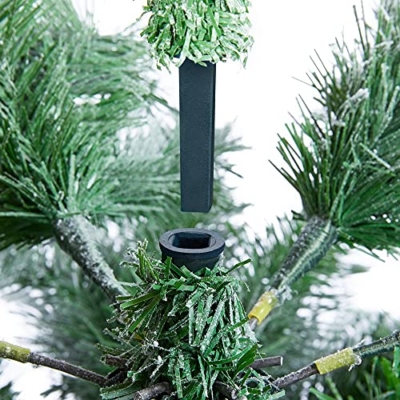 Silky Flower Store Premium Snow Flocked Artificial Christmas Spruce Tree, 1284 Branch Hinged PVC Foliage, Metal Stand, 7.5ft 17 17 Product: Yaheetech 7.5ft Premium Snow Flocked Hinged Artificial Christmas Fake Spruce Full Tree for Home Office Party Decoration with 1284 Branch White Snow Tips and Metal Stand